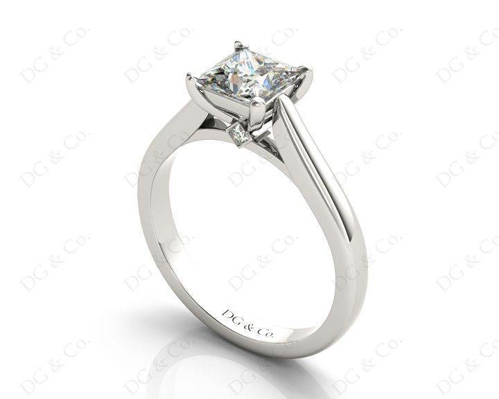 Princess Cut Solitaire Diamond Engagement Ring with Claw set centre stone with a Tapered Band - Platinum - DG & Co. Jewellery