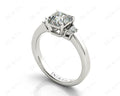 Radiant square cut three stone diamond ring claw set centre stone - Platinum - DG & Co. Jewellery