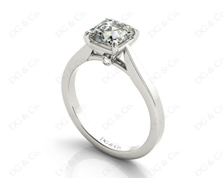 Asscher Cut Diamond Engagement Ring with Claw set centre stone in - Platinum - DG & Co. Jewellery