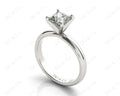 Princess Cut Classic Four Claw Diamond Solitaire Ring with Half Round Edge Shoulders - Platinum - DG & Co. Jewellery