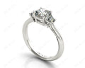 Cushion Cut Trilogy Diamond Ring claw set centre stone - 18K White - DG & Co. Jewellery