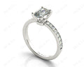 Emerald Cut Diamond Engagement Ring with Four Prong Set Centre Stone - 18K White - DG & Co. Jewellery