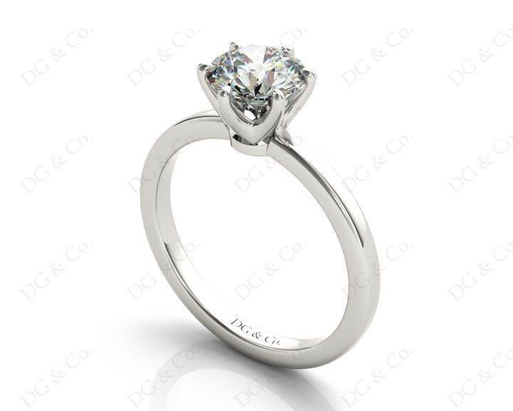 Round Cut Diamond Engagement Ring with Claw set centre stone - Platinum - DG & Co. Jewellery