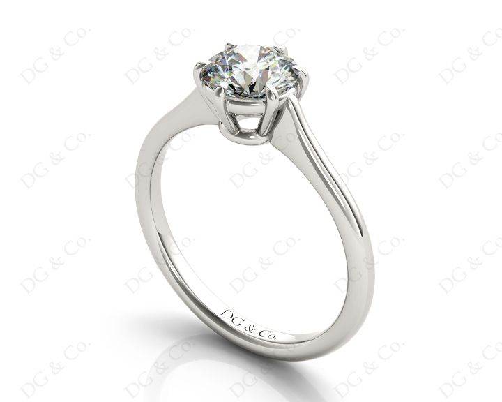 Round Cut Classic Six Claws Diamond Solitaire Ring - 18K White - DG & Co. Jewellery