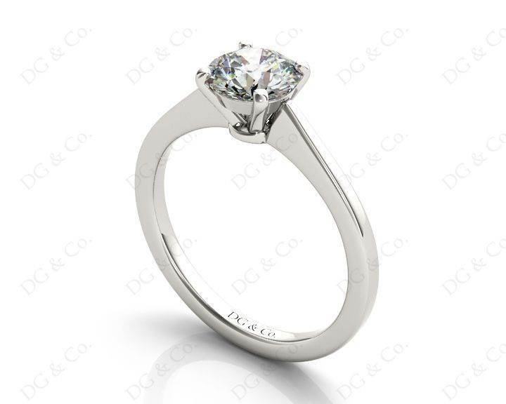 Round Cut Diamond Engagement Ring with Claw set centre stone - Platinum - DG & Co. Jewellery