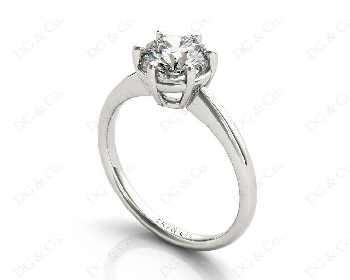Round Cut Diamond Engagement Ring with Claw set centre stone - Platinum - DG & Co. Jewellery
