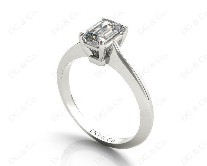 Emerald cut classic diamond solitaire engagement ring - Platinum - DG & Co. Jewellery