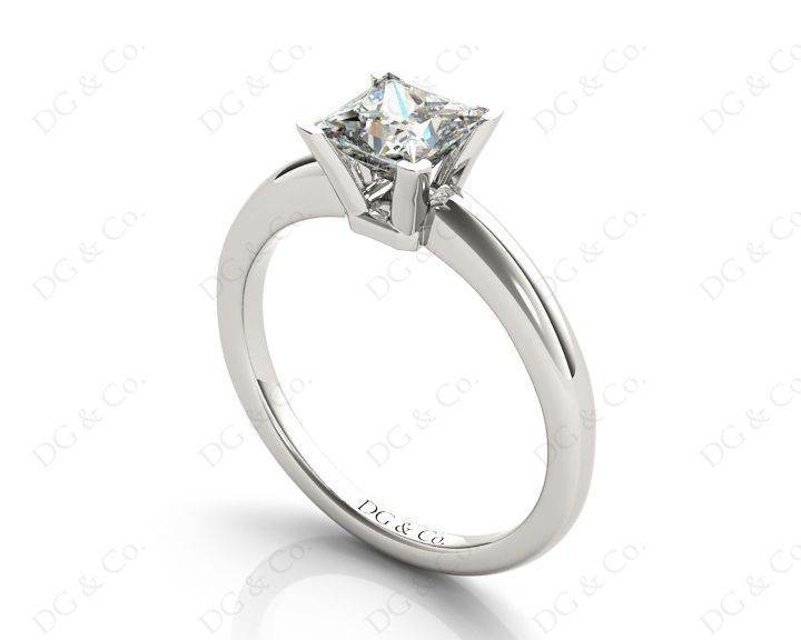 Princess Cut Classic Four Claws Diamond Solitaire Ring in Platinum - DG & Co. Jewellery