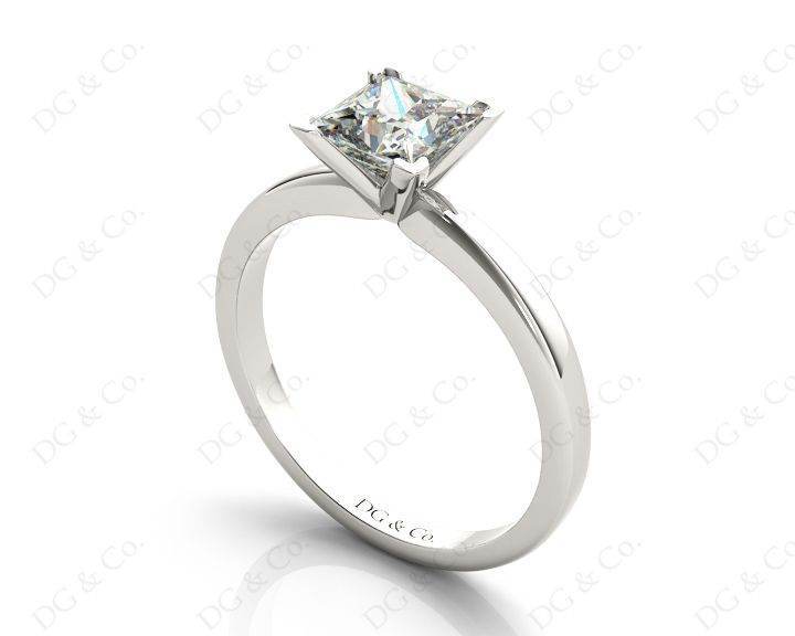 Princess Cut Diamond Engagement Ring with Claw set centre stone in Platinum - DG & Co. Jewellery