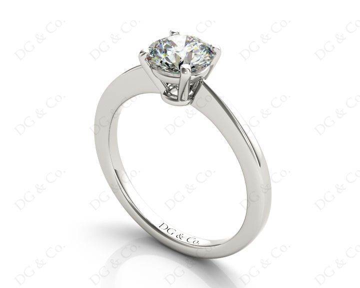 Unique Round Cut Classic Four Claws Diamond Solitaire Engagement Ring - Platinum - DG & Co. Jewellery