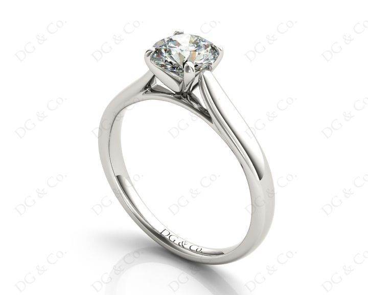 Round Cut Solitaire Four Claws Diamond Engagement Ring - Platinum - DG & Co. Jewellery