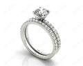 Round Cut Diamond Engagement ring with claw set centre stone - Platinum - DG & Co. Jewellery