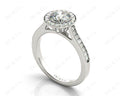 Round Cut Halo Diamond Engagement Ring with Bezel Milgrain Set Centre stone - Platinum - DG & Co. Jewellery