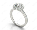 Vintage Style Round Cut Halo Diamond Ring with Bezel Set Centre Stone - Platinum - DG & Co. Jewellery