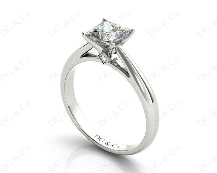 Princess Cut Four Claw Set Diamond Ring - Platinum - DG & Co. Jewellery