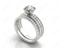 Round Cut Diamond Wedding Set Rings with Pave Setting Side Stones in Platinum - DG & Co. Jewellery