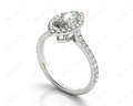 Marquise Cut Halo Diamond Engagement Ring with Claw Set Centre Stone with Pave Set Side Stones - Platinum - DG & Co. Jewellery