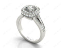 Cushion Cut Halo Ring with Milgrain claw set centre stone - Platinum - DG & Co. Jewellery