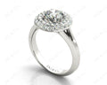 Round Cut Double Halo Plain Band Diamond Engagement ring with claw set centre stone - Platinum - DG & Co. Jewellery
