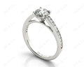 Round Cut Claw Set Diamond Ring with Share Prongs Set Side Stones - Platinum - DG & Co. Jewellery