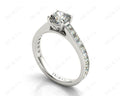 Cushion Cut Four Claws Set Diamond Ring with Channel Set Side Stones - 18K White - DG & Co. Jewellery