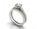 Round cut diamond wedding set rings with four claws setting - Platinum - DG & Co. Jewellery