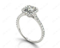 Asscher Cut Halo Diamond Engagement Ring with Claw set centre stone in - Platinum - DG & Co. Jewellery