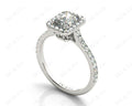 Radiant Cut Halo Diamond Engagement Ring with Claw Set Centre StonePave Setting side Stones - Platinum - DG & Co. Jewellery