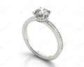 Round Cut Four Claw Set Diamond Ring with Round Share Prong Set Side Stones in Platinum - DG & Co. Jewellery