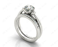 Round cut diamond wedding set rings with channel set shoulders - 18K White - DG & Co. Jewellery