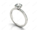 Round Cut Four Claw Diamond Engagement Ring with Pave Set Side Stones - Platinum - DG & Co. Jewellery