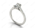 Emerald Cut Four Prongs Diamond Ring with Channel Set Side Stones - Platinum - DG & Co. Jewellery