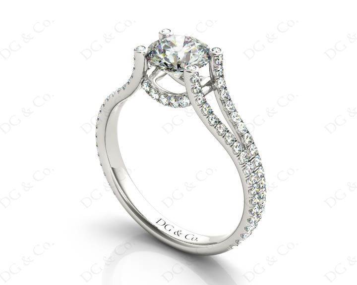 Round cut diamond ring with claw set centre stone in Platinum - DG & Co. Jewellery