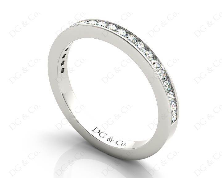 Diamond Wedding Band with Channel Setting Stones in 18K White - DG & Co. Jewellery