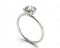 Round Cut Four Claw Set Diamond Ring with Plain Band - Platinum - DG & Co. Jewellery