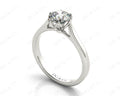 Round Cut Six Claw Set Diamond Ring with Plain Band in Platinum - DG & Co. Jewellery