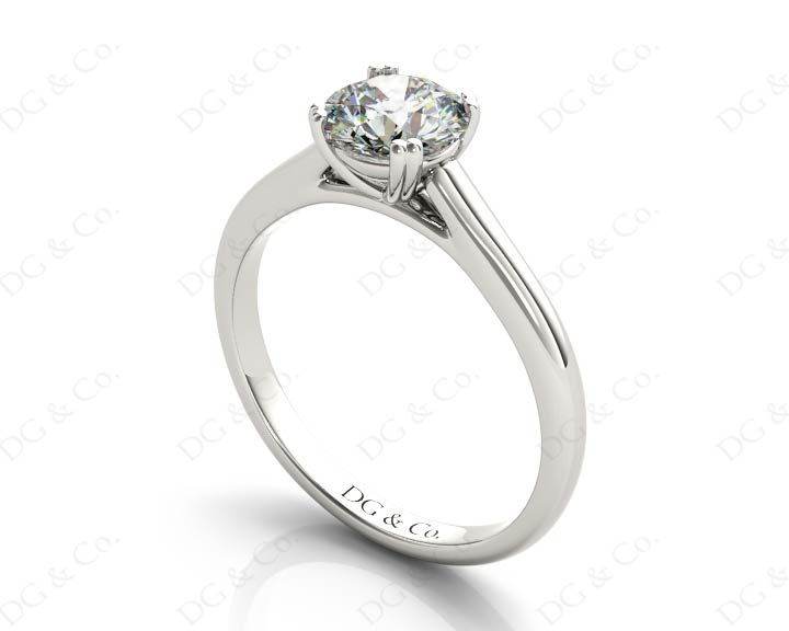 Round Cut Diamond Engagement Claw Set Solitaire Ring - 18K White - DG & Co. Jewellery