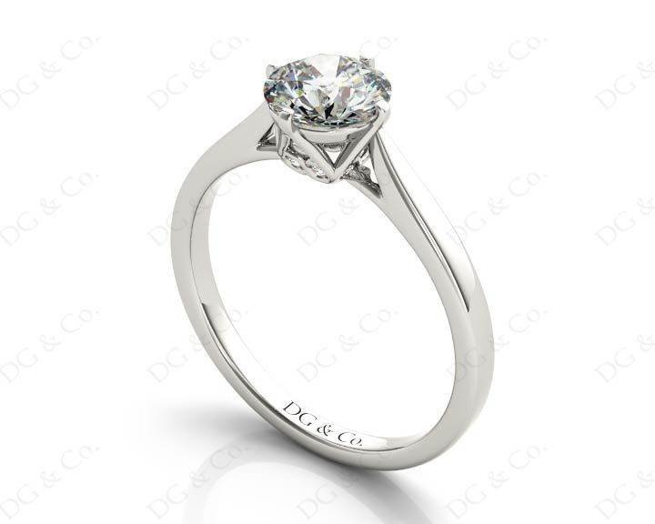 Art Deco Solitaire Round Cut Four Claw Diamond Ring - Platinum - DG & Co. Jewellery