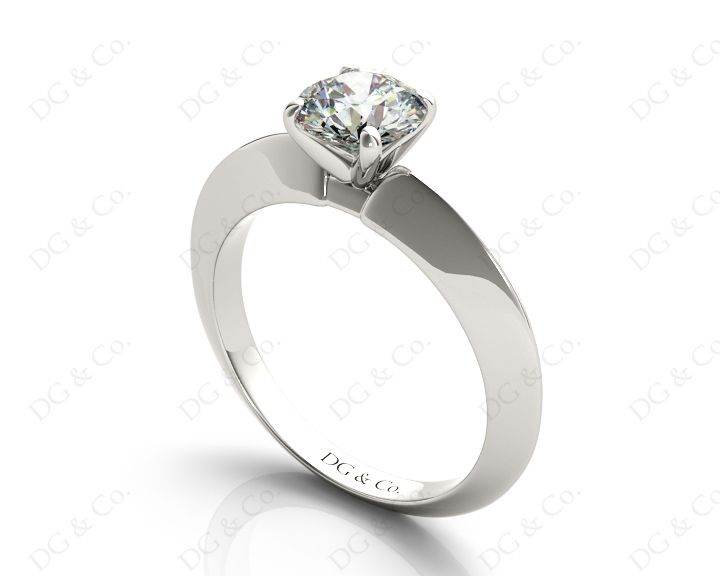Round Cut Classic Four Claws Diamond Solitaire Ring - 18K White - DG & Co. Jewellery