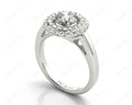 Round Cut Double Halo Diamond Engagement ring with claw set centre stone - 18K White - DG & Co. Jewellery