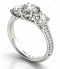 Round Cut Trilogy Diamond Engagement ring with claw set center stone - DG & Co. Jewellery