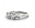 Cushion Cut Four Claw Trilogy Diamond Engagement Ring - Platinum - DG & Co. Jewellery