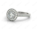 Halo Diamond Engagement Ring Round Cut with Claw Set Centre Stone Miligrain Share Prong Side Stones - Platinum - DG & Co. Jewellery