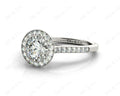 Round Cut Halo Diamond Ring with Bezel Set Centre Stone in 18K White - DG & Co. Jewellery