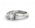 Radiant square cut three stone diamond ring claw set centre stone - Platinum - DG & Co. Jewellery