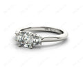 Cushion Cut Trilogy Diamond Ring claw set centre stone - Platinum - DG & Co. Jewellery