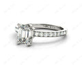 Emerald Cut Diamond Engagement Ring with Four Prong set centre stone - Platinum - DG & Co. Jewellery