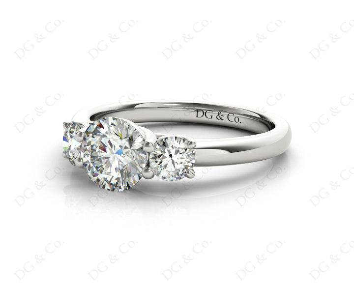 Trilogy Cross Over Claw Setting Round Cut Diamond Ring Setting - Platinum - DG & Co. Jewellery