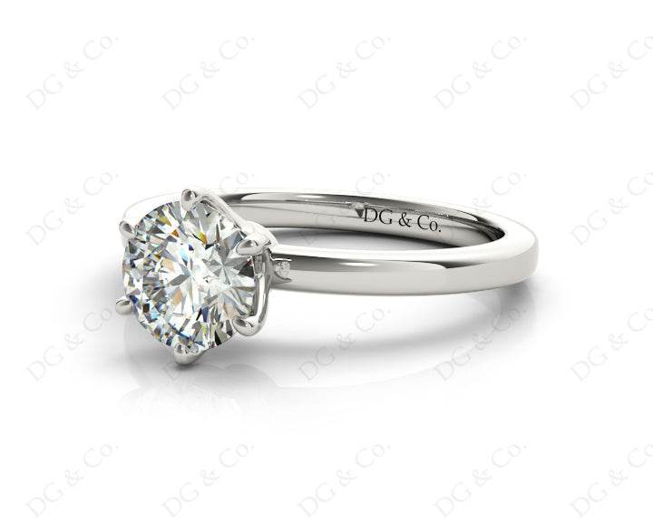 Round Cut Diamond Engagement Ring with Claw set centre stone - Platinum - DG & Co. Jewellery