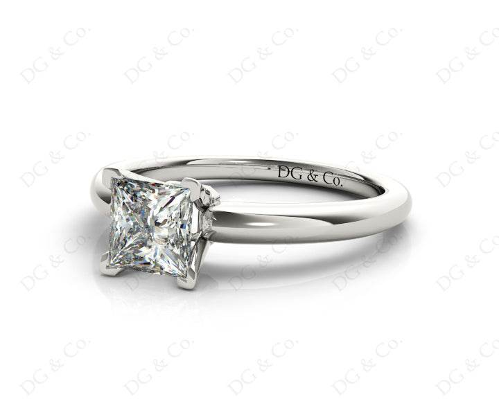 Princess Cut Classic Four Claws Diamond Solitaire Ring in Platinum - DG & Co. Jewellery